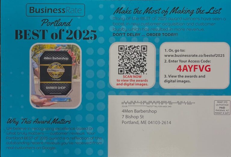 Instagram post from 4menbarbershop_maine. This post is in position 31.